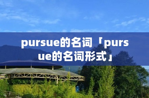 pursue的名词「pursue的名词形式」