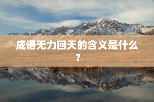 成语无力回天的含义是什么？