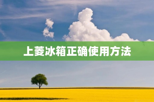上菱冰箱正确使用方法