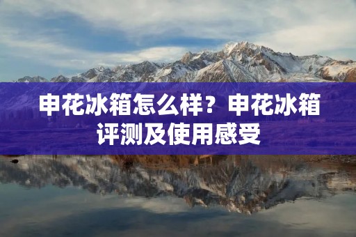 申花冰箱怎么样?申花冰箱评测及使用感受