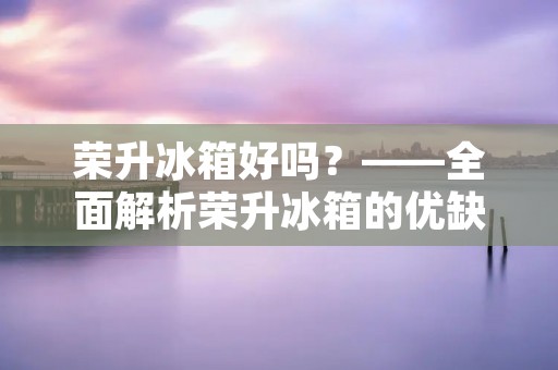 荣升冰箱好吗?——全面解析荣升冰箱的优缺点