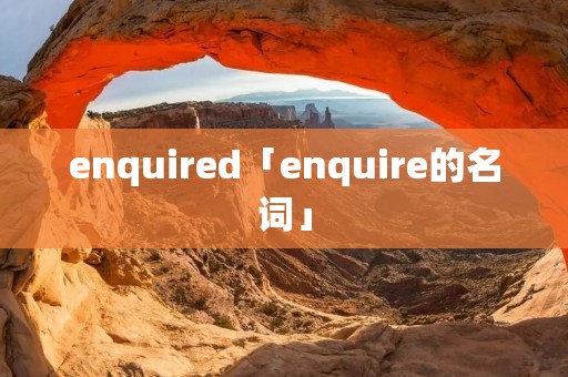 enquired「enquire的名词」