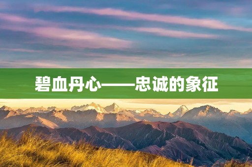 碧血丹心——忠诚的象征