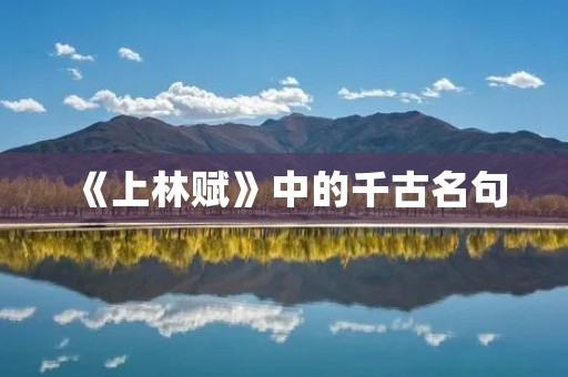 《上林赋》中的千古名句