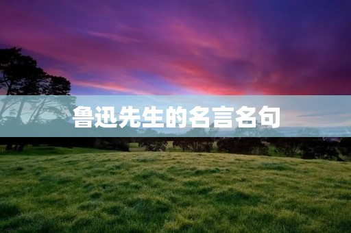 鲁迅先生的名言名句