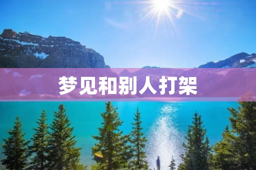 梦见和别人打架:这是什么寓意?