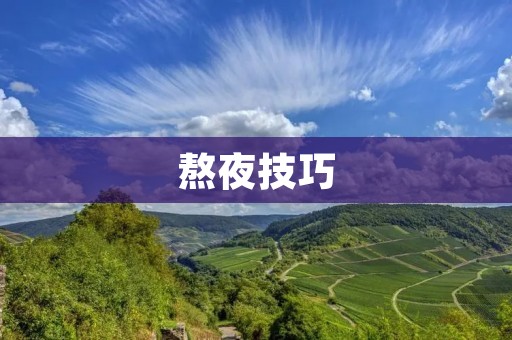 熬夜技巧：科学应对熬夜，保证身体健康