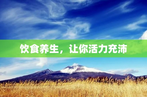 饮食养生，让你活力充沛