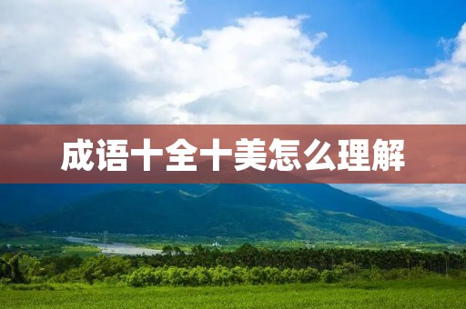 成语十全十美怎么理解