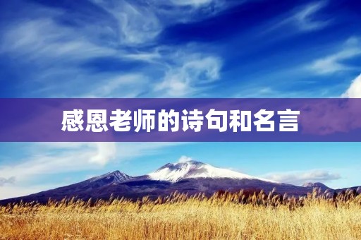 感恩老师的诗句和名言
