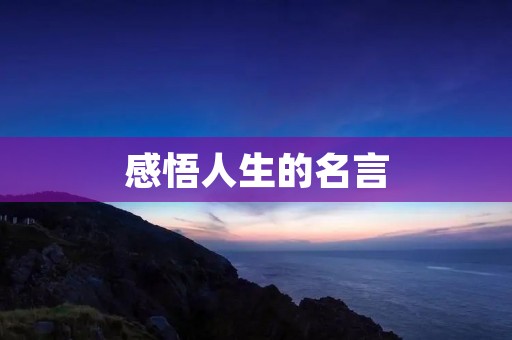 感悟人生的名言