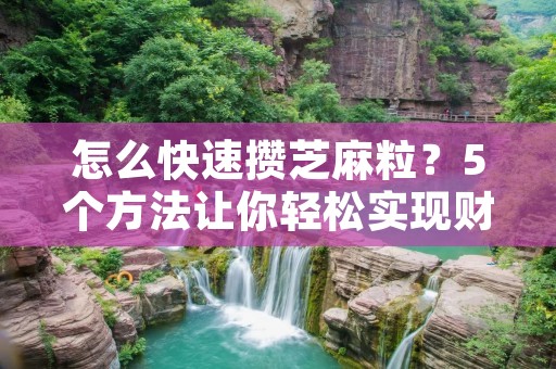 怎么快速攒芝麻粒?5个方法让你轻松实现财富自由 怎么快速攒芝麻粒?5个方法让你轻松实现财富自由