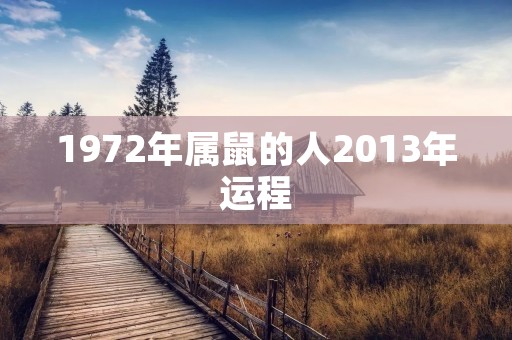 1972年属鼠的人2013年运程