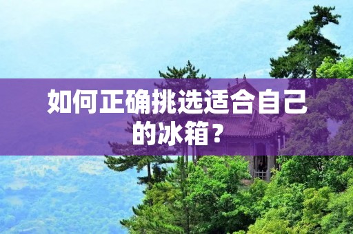 如何正确挑选适合自己的冰箱?