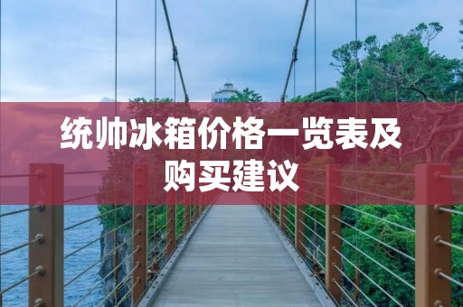 统帅冰箱价格一览表及购买建议
