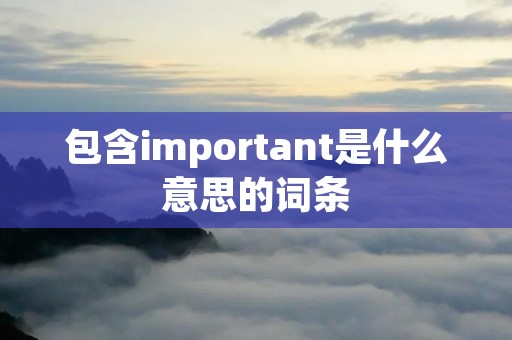 包含important是什么意思的词条
