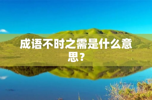 成语不时之需是什么意思？