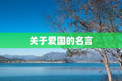 关于爱国的名言