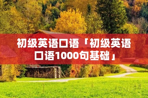 初级英语口语「初级英语口语1000句基础」