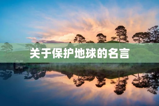 关于保护地球的名言