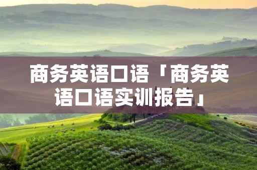 商务英语口语「商务英语口语实训报告」