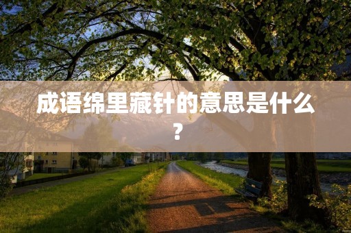成语绵里藏针的意思是什么?
