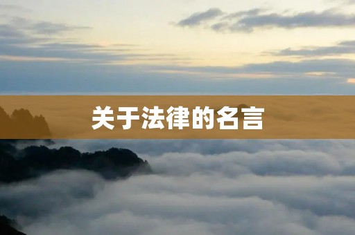 关于法律的名言