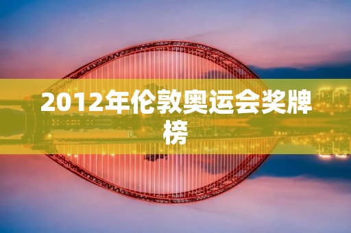 2012年伦敦奥运会奖牌榜
