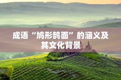 成语“鸠形鹄面”的涵义及其文化背景
