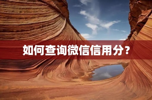 如何查询微信信用分？