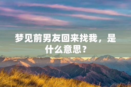 梦见前男友回来找我，是什么意思？