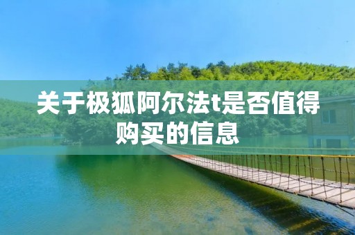 关于极狐阿尔法t是否值得购买的信息
