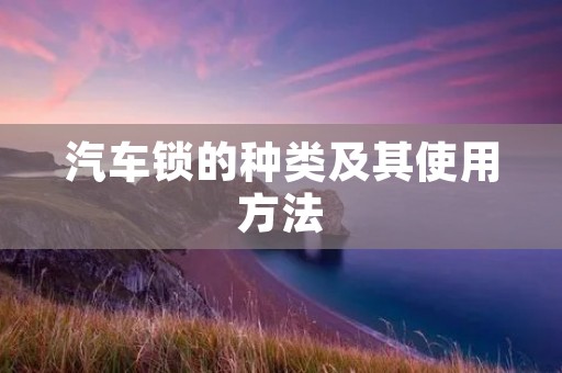 汽车锁的种类及其使用方法