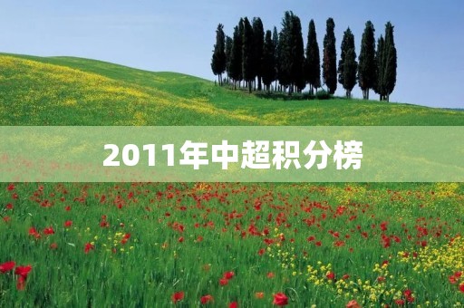 2011年中超积分榜：广州恒大夺冠，上海申花降级