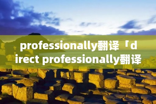 professionally翻译「direct professionally翻译」 professionally翻译「direct professionally翻译」