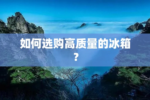 如何选购高质量的冰箱?