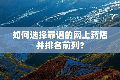 如何选择靠谱的网上药店并排名前列？