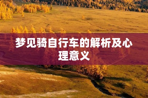梦见骑自行车的解析及心理意义