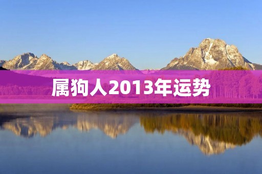 属狗人2013年运势：事业财运稳步上升，但感情生活不太顺利