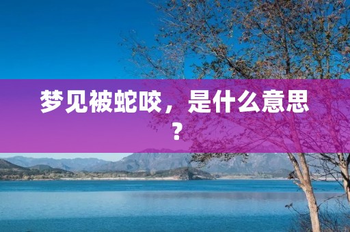 梦见被蛇咬，是什么意思？