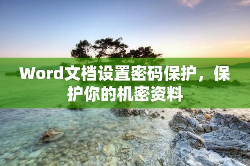 Word文档设置密码保护,保护你的机密资料 Word文档设置密码保护,保护你的机密资料