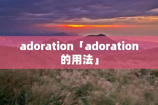 adoration「adoration的用法」 adoration「adoration的用法」