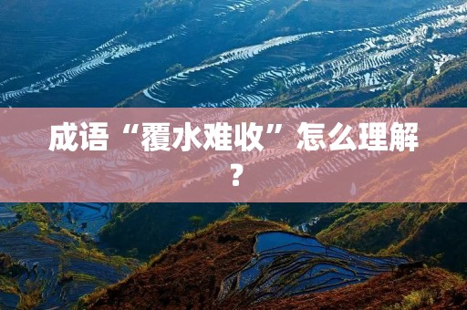 成语“覆水难收”怎么理解？