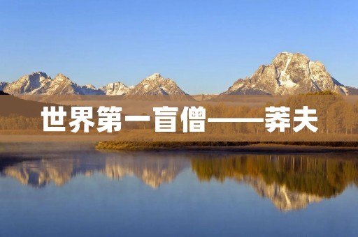 世界第一盲僧——莽夫