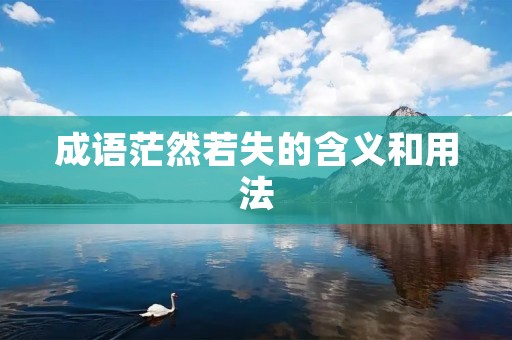 成语茫然若失的含义和用法