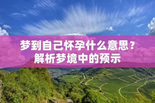 梦到自己怀孕什么意思？解析梦境中的预示