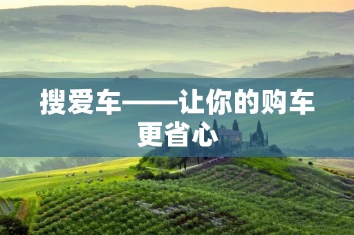 搜爱车——让你的购车更省心 搜爱车——让你的购车更省心