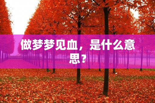 做梦梦见血，是什么意思？