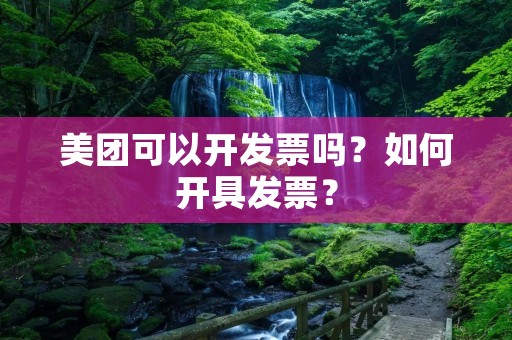 美团可以开发票吗?如何开具发票? 美团可以开发票吗?如何开具发票?