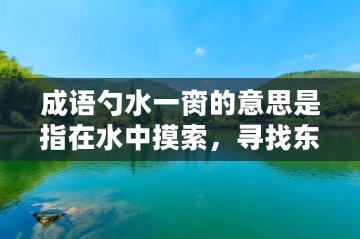 成语勺水一脔的意思是指在水中摸索，寻找东西或者尝试抓住东西，但是没有实际结果，只是浪费时间和精力。这个成语常常用来形容一些人的行为或者说话方式，他们没有实际行动或者思考，只是空谈和浪费时间。